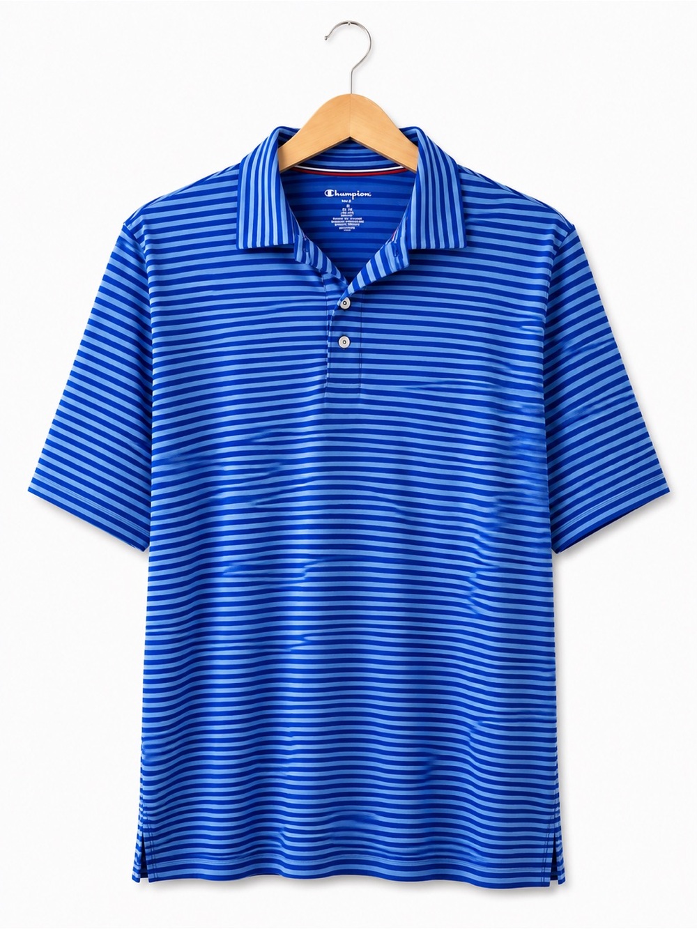 Men's Champion Golf Blue Striped Polo Shirt XXL